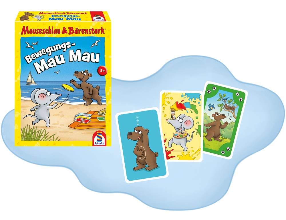 Alle Elemente des Spieles Bewegungs-Mau Mau