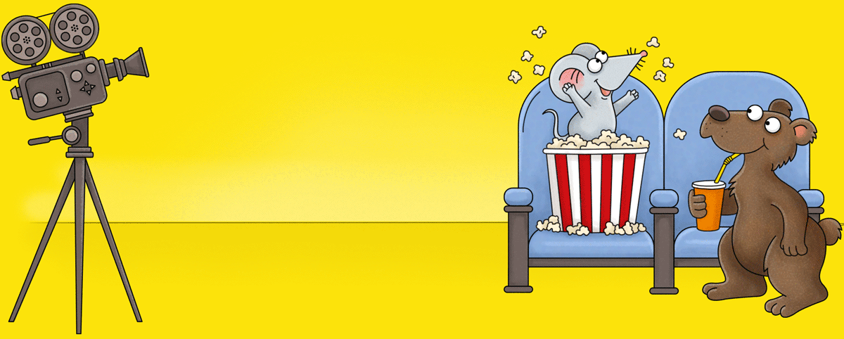 Mo und Bo sind im Kino, Mo wirft Popcorn