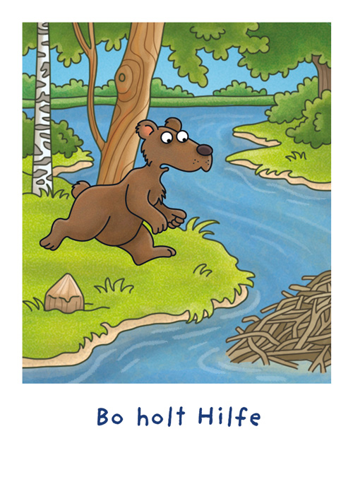 Bo läuft zum Fluss und holt hilfe